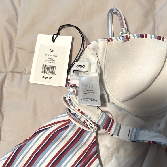 Onia NWT Belle Striped One-Piece Swimsuit Size XS - Picture 16 of 16